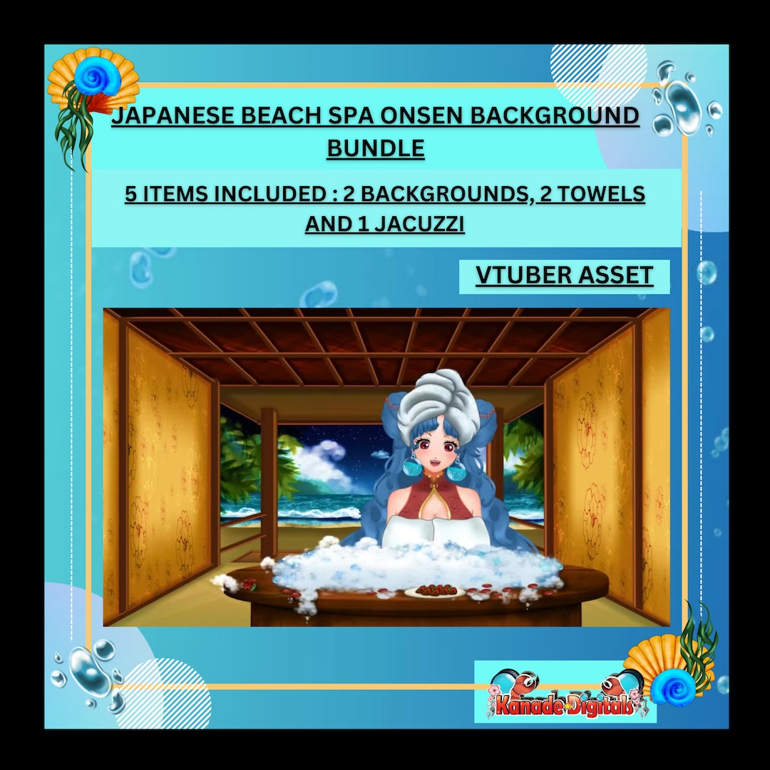 Vtuber Japanese Onsen Beach Bundle Asset 2 Backgrounds 1 Etsy