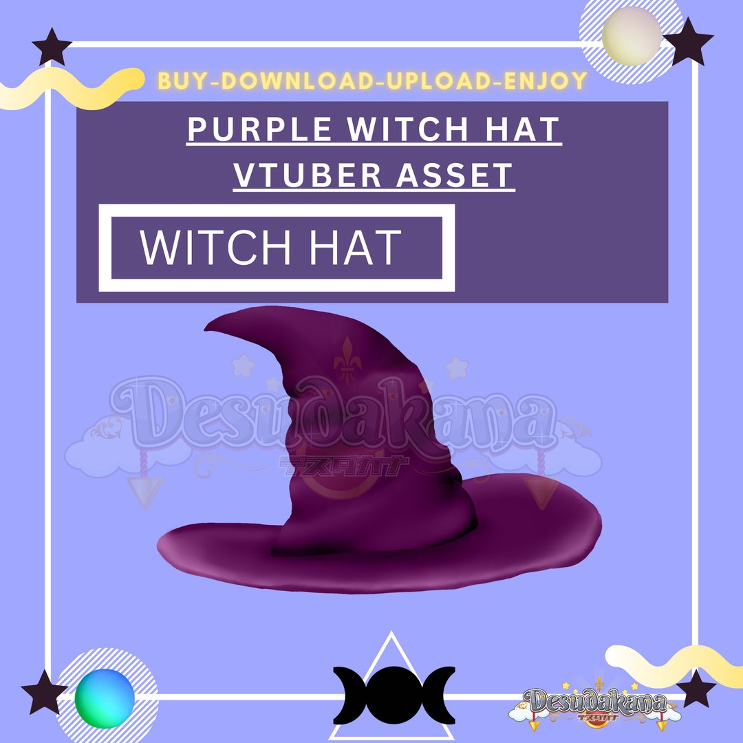 Vtuber Witch Hat Asset Purple Witch Hat live2d Props Etsy