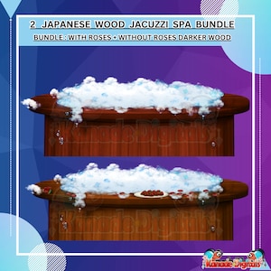 Wood Jacuzzi Onsen Bath Tub Japanese Spa Vtuber Asset  |Live2D, Props, Accessory, Twitch, youtube,