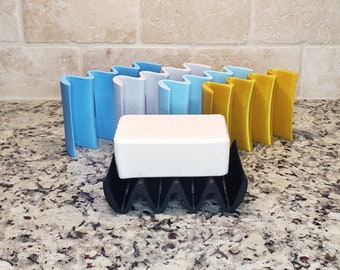Modern Soap Holder for Bathroom or Kitchen, Self Draining Sponge Holder