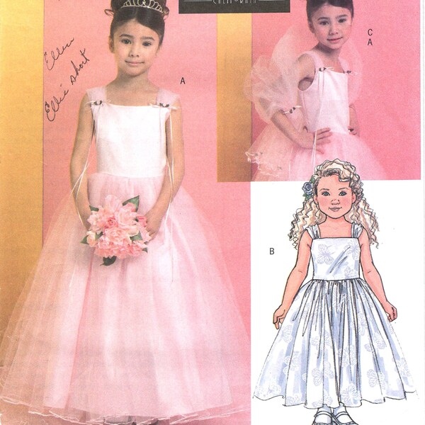 Butterick B4720 Little Girl's Special Occasion Dress ~ Flower Girl, Communion, etc ~ Sizes 6-7-8, Lauren Scott Designer Uncut Sewing Pattern