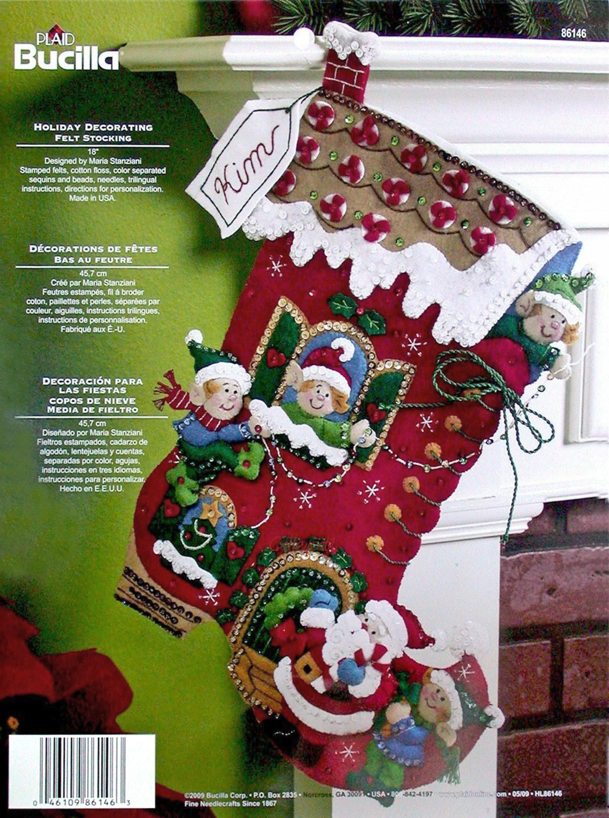 In the Workshop Bucilla Felt Applique Christmas Stocking Kit