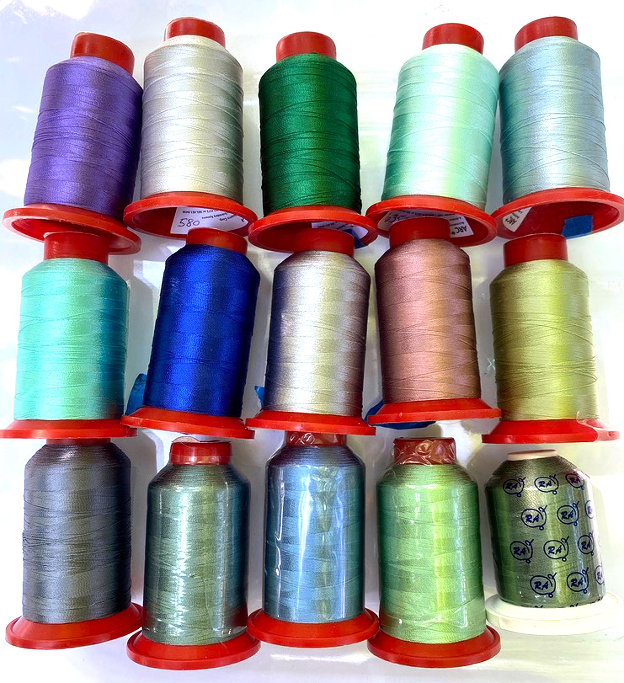 ARC Rayon Machine Embroidery Thread ~ 15 Full and Partial Spools of ...