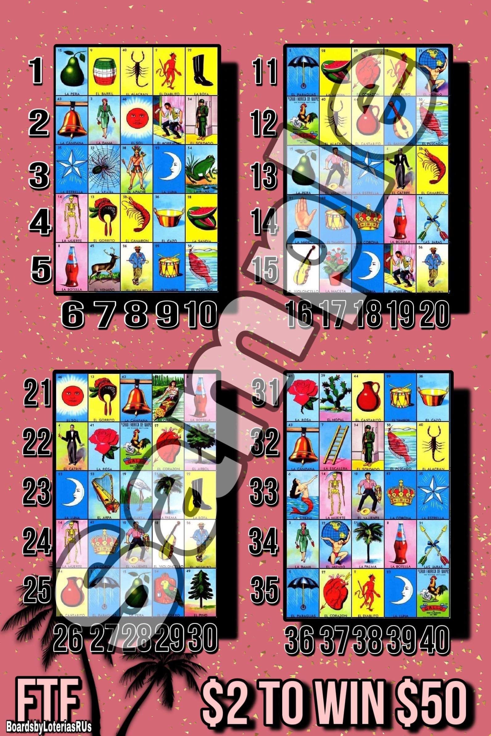 Lotería lines Board 248