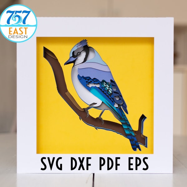 Blue Jay, 3D Shadow Box SVG, Bird SVG, Shadow Box SVG, Shadow Box Template, 3D Shadow Box Blue Jay, 3D Shadow Box SVG, Bird SVG, Shadow Box SVG, Shadow Box Template, 3D Shadow Box