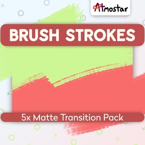 A artistic pack of 5 brush stroke transitions for live streams or videos that give the illusion the new scene is being painted over the old scene.