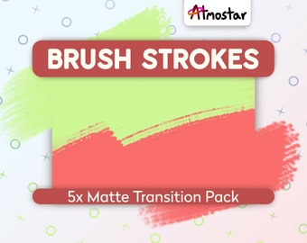 Brush Stroke Matte Übergänge - Paket mit 5 animierten Pinselstrich-Assets für Live-Stream und Video-Übergänge