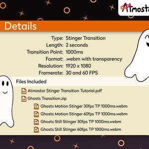 Ghost Stinger Transition Halloween Transition with an Animated Party of Cute and Spooky Ghosts image 3