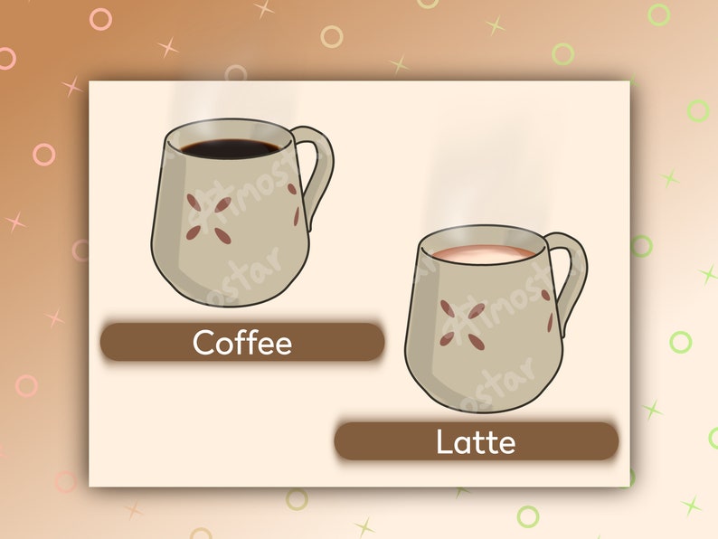 Animated Coffee Cup Stream Overlay 6 Cozy Hot Drink Video Assets with Cute Animated Steam for Vtuber Prop or Webcam Decoration image 4