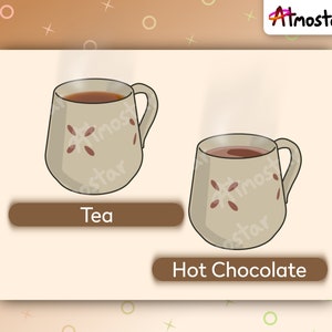 Animated Coffee Cup Stream Overlay 6 Cozy Hot Drink Video Assets with Cute Animated Steam for Vtuber Prop or Webcam Decoration image 5