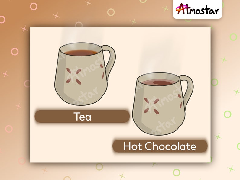 Animated Coffee Cup Stream Overlay 6 Cozy Hot Drink Video Assets with Cute Animated Steam for Vtuber Prop or Webcam Decoration image 5