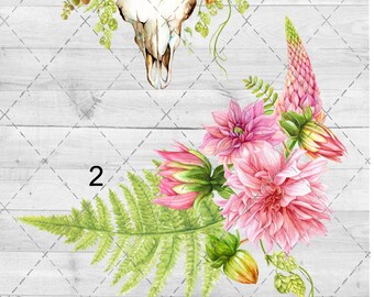 Pink BOHO Floral 2 Waterslide Sheet