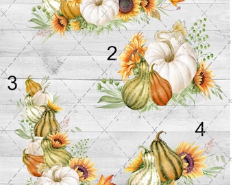 Fall Pumpkin Floral Waterslide Sheet