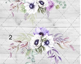 Violet Dusty Floral Waterslide Sheet