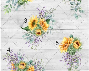Sunflowers and Eucalyptus Waterslide Sheet