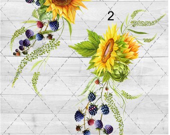 Sunflowers and Berries Waterslide Sheet