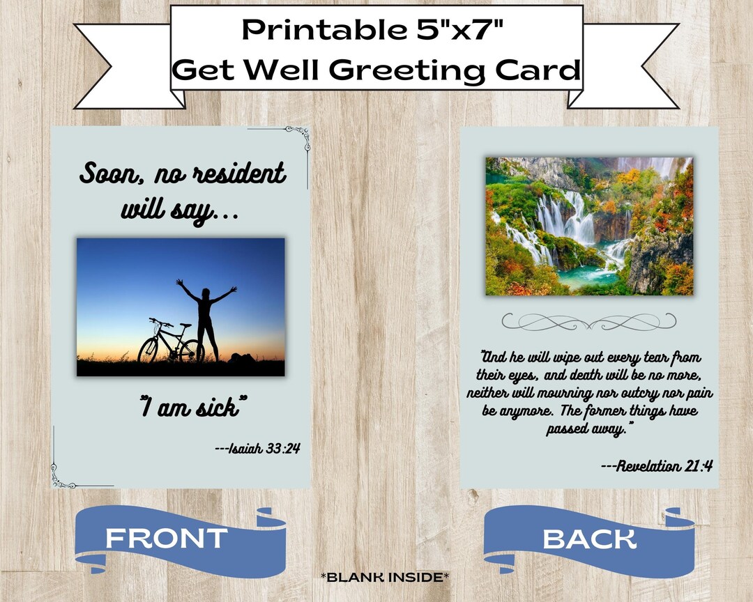 JW Get Well Printable Card - Color - Digital Download - Print at Home ...