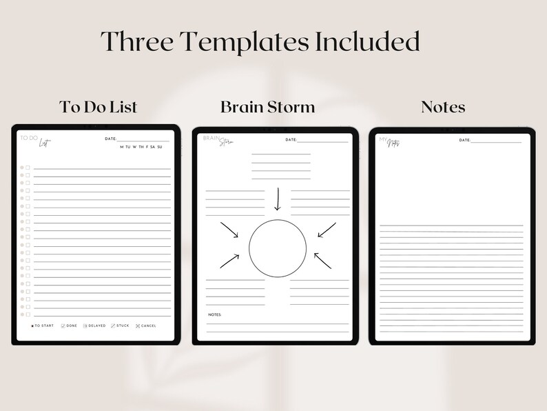 Brain Dump Template BUNDLE, to Do List Printable, Daily Notes Planner ...
