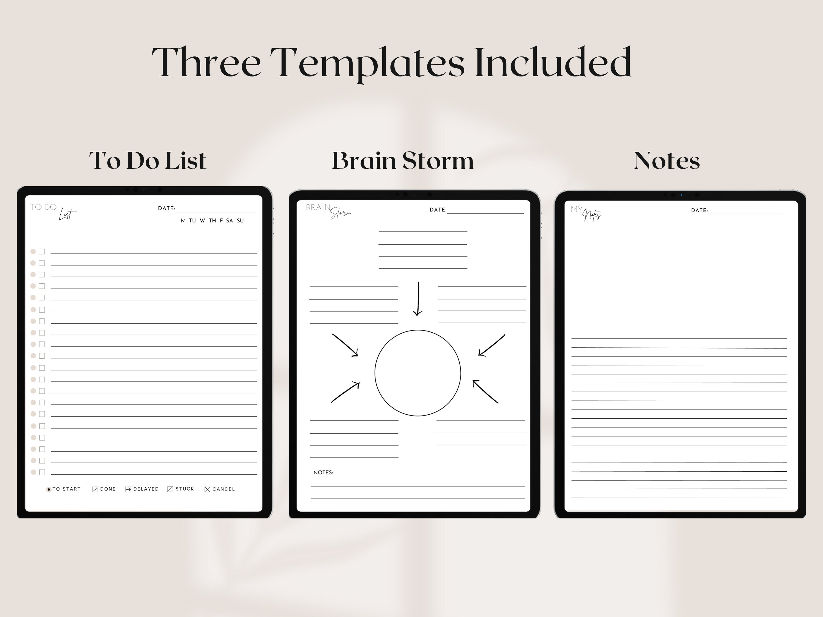 Brain Dump Template BUNDLE, to Do List Printable, Daily Notes Planner ...