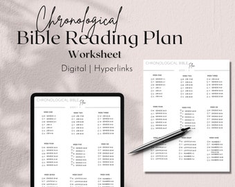 Chronological Bible Reading Plan | 52 Week Bible Reading Plan | 365 Days Bible Reading | Weekly Bible Plan | Digital | Printable