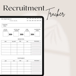 Recruitment Tracker Template | Talent Acquisition | Recruiter | Client Tracker | Hiring Tracker