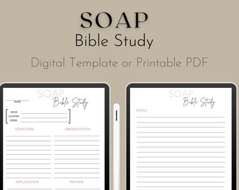 SOAP Bible Study Guide Template | Digital | Printable PDF | Download - Etsy