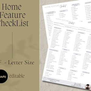 Complete Real Estate Home Feature Checklist | Home Checklist | Real Estate Listing Toolkit | Listing Agent Walk Through Home Features