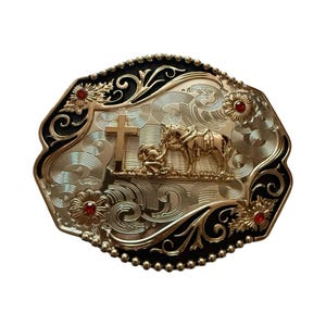 Western Style Praying Cowboy Belt Buckle Hebilla vaquera Oracion Vaquero