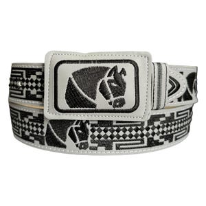 Cinto bordado vaquero piteado Caballo Western style embroidered belt Horse