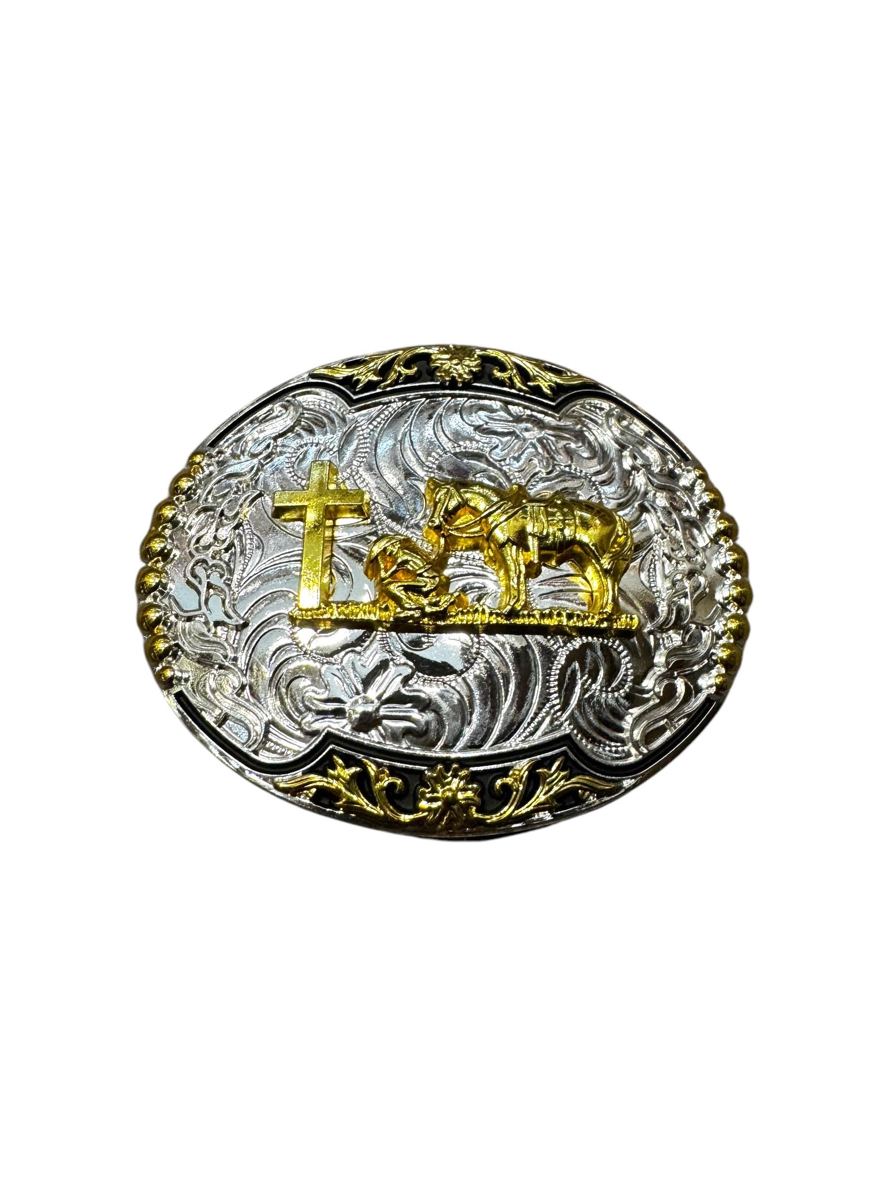 Western Praying Cowboy Belt Buckle Hebilla Vaquero Oracion 
