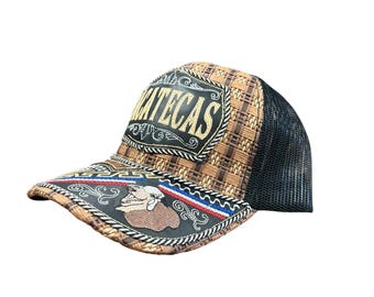Chapeau De Cowboy Zacatecas - Ajustable - Marron Polyester - Fait Main Au Mexique - Neuf Avec étiquettes