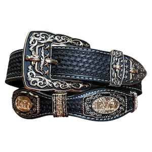 Western Style Cowboy Belt with Concho Horse Cinto Vaquero con Concho Caballo