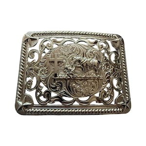 Western Style Praying Cowboy Belt Buckle Hebilla vaquera Oracion Vaquero