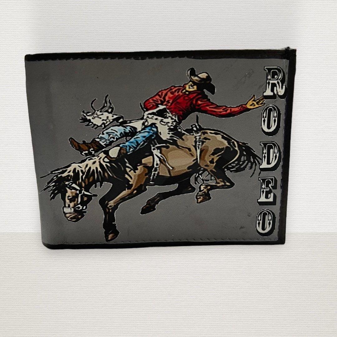 Texas Rodeo Cowboy Wallet Leather Billetera Piel Vaquera Rodeo - Etsy