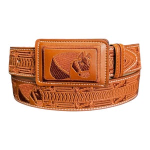 Cinto bordado vaquero piteado caballo Western style embroidered belt Horse