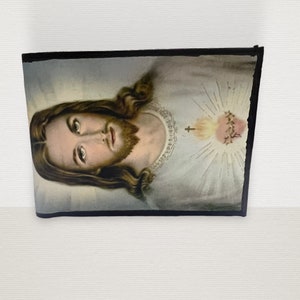 Jesus Religious Handcrafted Leather Wallet Billetera Religiosa Jesus de Piel
