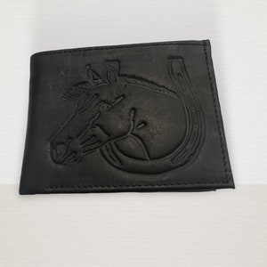 Horse Rodeo Western Cowboy Wallet Leather Billetera Piel Vaquera Caballo