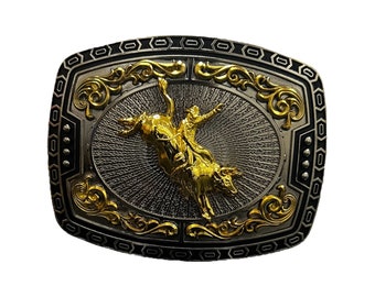 Rodeo Bull Rider Western Cowboy Belt Buckle Hebilla vaquero Rodeo Jinete