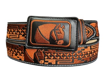 Crocodile Western Style Leather Belt Cinto Cocodrilo Lagarto De