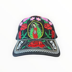 Gorra Vaquera con La Virgen Cachucha Virgen Guadalupe Western Style Saint Mary Trucker Hat