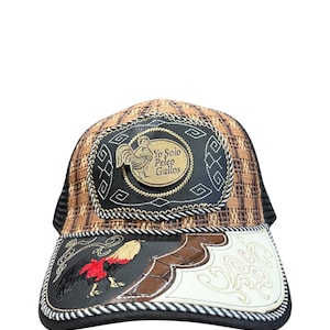 Western Style Trucker Hat With Rooster Gorra Vaquero con Gallos
