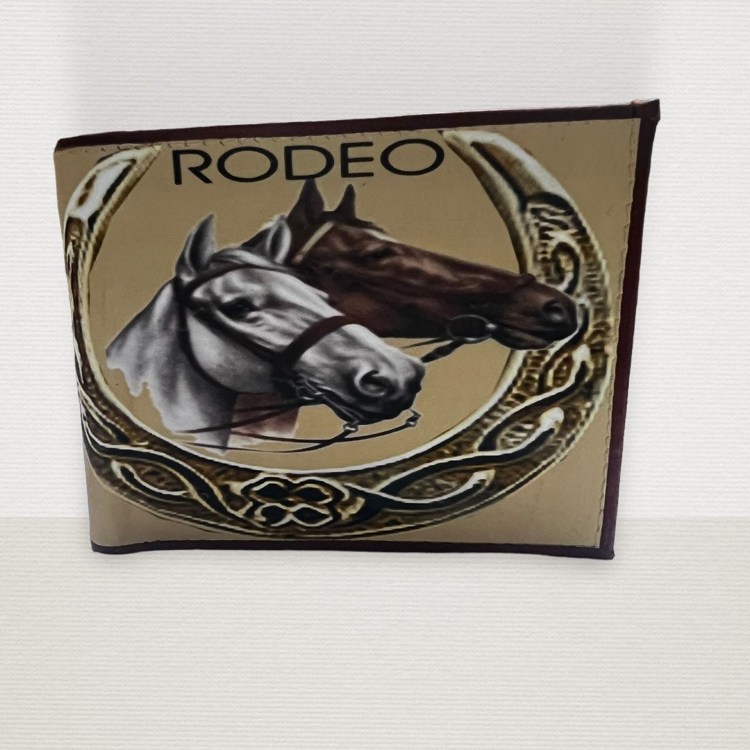 Horses Texas Rodeo Cowboy Wallet Leather Billetera Piel Vaquera Caballo ...