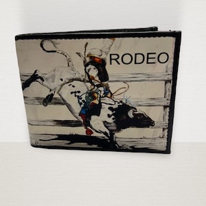 Texas Rodeo Cowboy Wallet Leather Billetera Piel Vaquera Rodeo