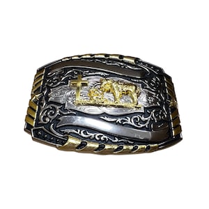 Christian Cowboy Praying Rodeo Western Cowboy Belt Buckle Hebilla vaquero rezando