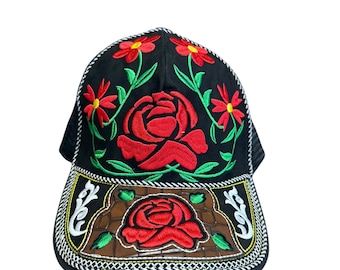 Women’s Western Style Hat Roses Embroidered Gorra Vaquera Mujer Rosas Bordada