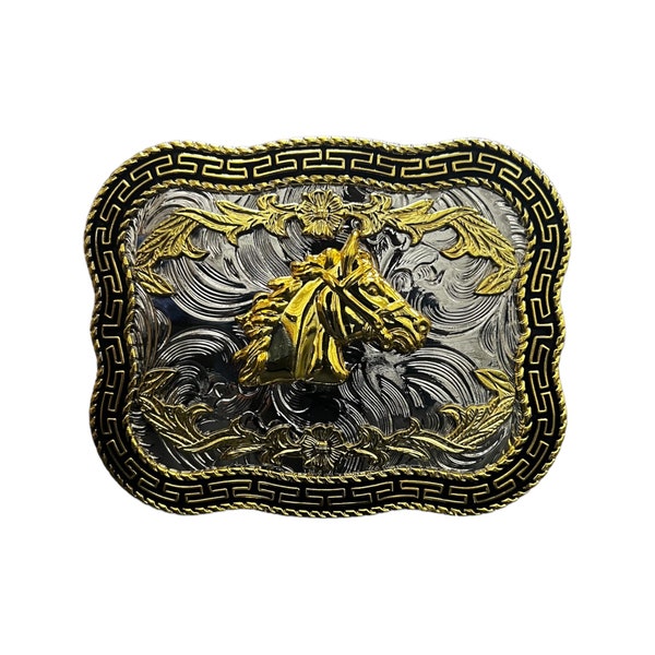 Horse Western Style Cowboy Belt Buckle Hebilla Vaquera Caballo