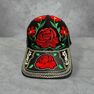 Women’s Western Style Hat Roses Embroidered Gorra Vaquera Mujer Rosas Bordada