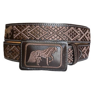 Cinto bordado vaquero piteado caballo Western style embroidered belt Horse