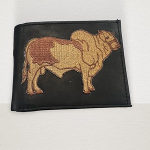 Bull Rodeo Cowboy Wallet Leather Billetera Piel Vaquera Toro
