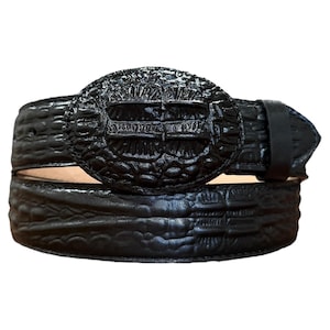 Western Style Crocodile Leather Belt Cinto Vaquero Cocodrilo Lagarto de Piel